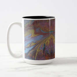 Caneca De Café Em Dois Tons Design abstrato espelhado