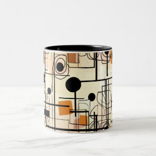Caneca De Café Em Dois Tons Design abstrato moderno, Travesseiro decorativo de