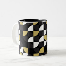Caneca De Café Em Dois Tons Design abstrato multicolorido Mug de café de dois