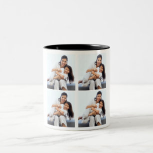 Caneca De Café Em Dois Tons Design as suas próprias 4 imagens de colagem