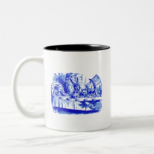 Caneca De Café Em Dois Tons Design Azul Clássico Azul Pálido Sólido (Esquerda)
