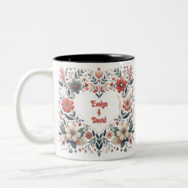 Caneca De Café Em Dois Tons Design Boho Heart gerado pela IA personalizada