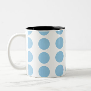 Caneca De Café Em Dois Tons Design Bolinhas azul