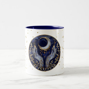 Caneca De Café Em Dois Tons Design Celestial em ouro