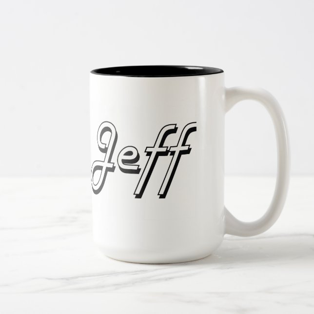 Caneca De Café Em Dois Tons Design conhecido retro clássico de Jeff (Direita)