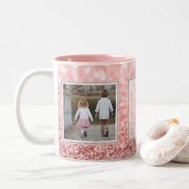 Caneca De Café Em Dois Tons Design cor-de-rosa das imagens w/Text do brilho 2