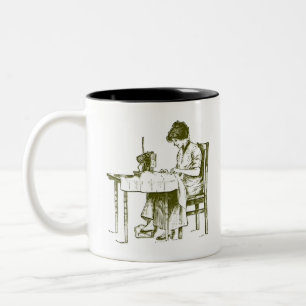 Caneca De Café Em Dois Tons Design da costureira