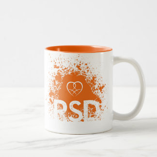 Caneca De Café Em Dois Tons Design da fita & do coração da pintura pistola RSD