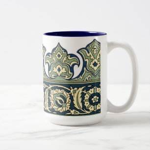 Caneca De Café Em Dois Tons Design da fronteira islâmica - Mug