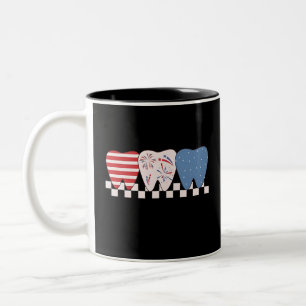 Caneca De Café Em Dois Tons Design de 4 de julho