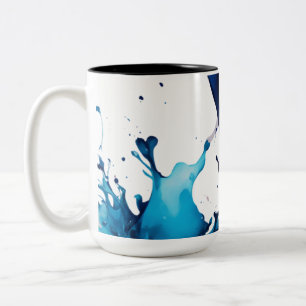 Caneca De Café Em Dois Tons Design de abertura de cor de Abstrato de dois tons
