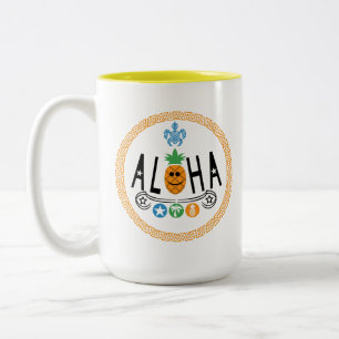 Caneca De Café Em Dois Tons Design de Aloha Pineapple - Mug de dois tons