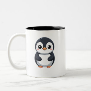 Caneca De Café Em Dois Tons Design de Animal Adorável Pinguim Fofo