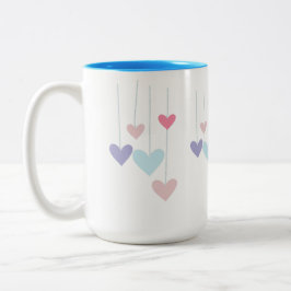 Caneca De Café Em Dois Tons Design de Arte Moderna Corações