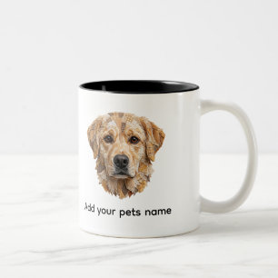 Caneca De Café Em Dois Tons Design de Cachorro Labrador Fofo