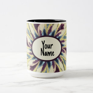Caneca De Café Em Dois Tons Design de café com caleidoscópio personalizado
