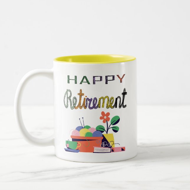 Caneca De Café Em Dois Tons Design de Celebração de Aposentação (Esquerda)