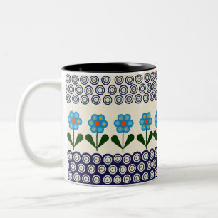 Caneca De Café Em Dois Tons Design de cerâmica tradicional polonesa