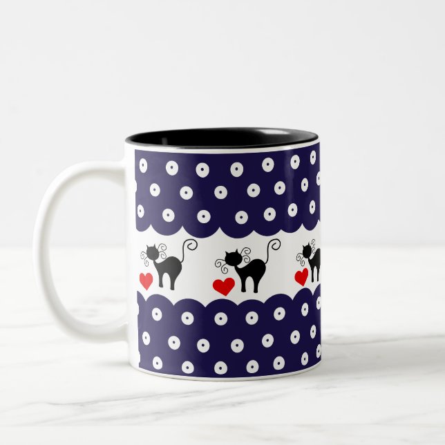 Caneca De Café Em Dois Tons Design de cerâmica tradicional polonesa (Esquerda)