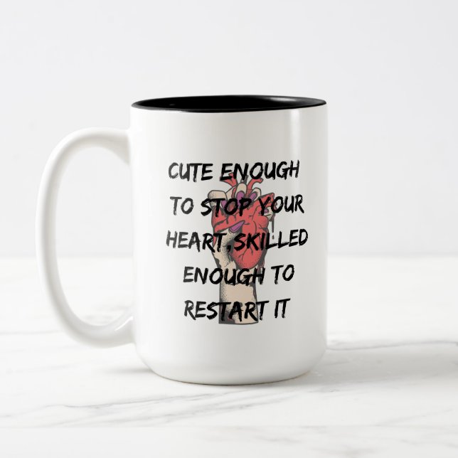 Caneca De Café Em Dois Tons Design de Citação de Enfermeira Engraçada (Esquerda)