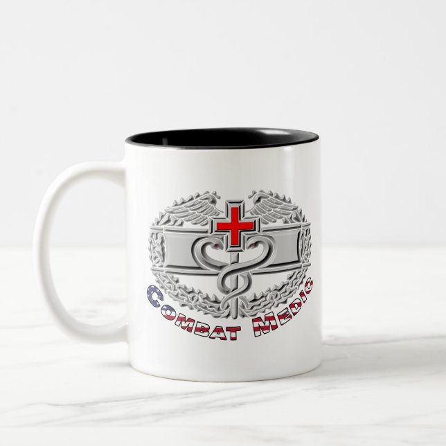 Caneca De Café Em Dois Tons Design de Crachá Médico de Combate Especial (Esquerda)