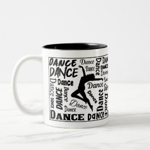 Caneca De Café Em Dois Tons Design de Dança de Mug
