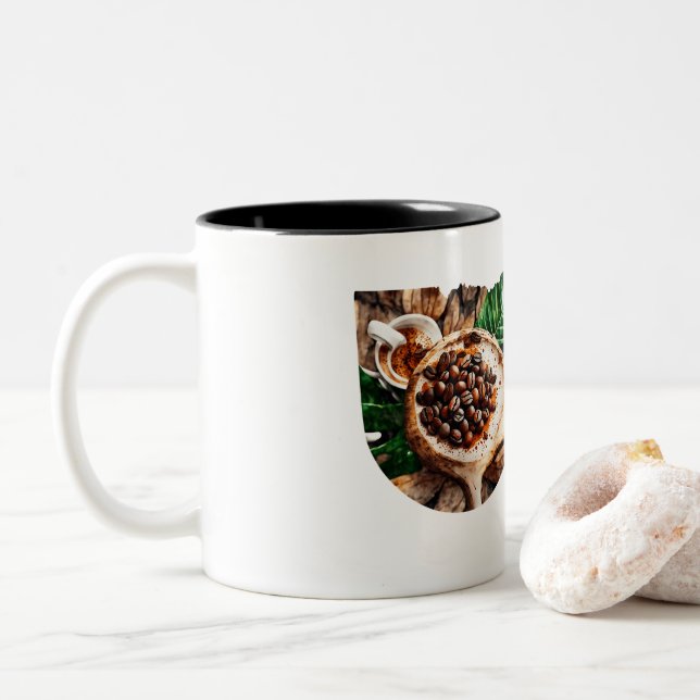 Caneca De Café Em Dois Tons Design de Duque de Café Quirky (Com Donut)