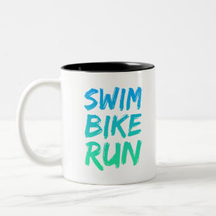 Caneca De Café Em Dois Tons Design de excelente de Execução de Bicicleta nat