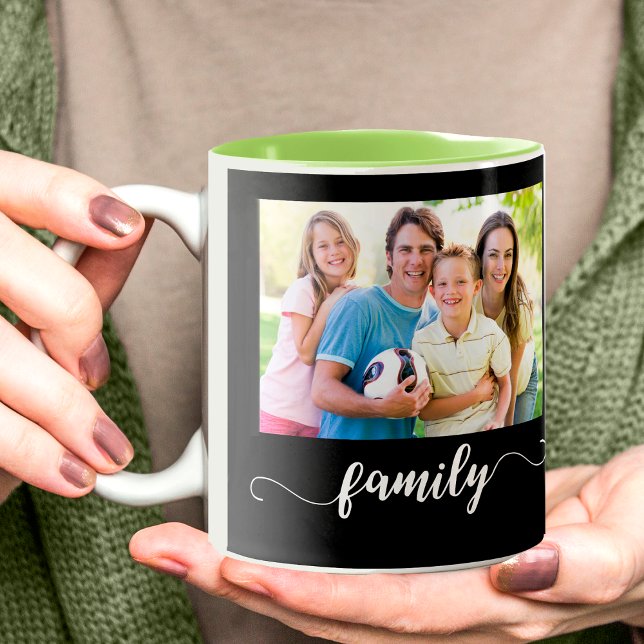 Caneca De Café Em Dois Tons Design de Fotografias da Família (Criador carregado)