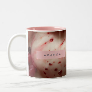 Caneca De Café Em Dois Tons Design de Gelato de Redemoinho de Framboesa Person