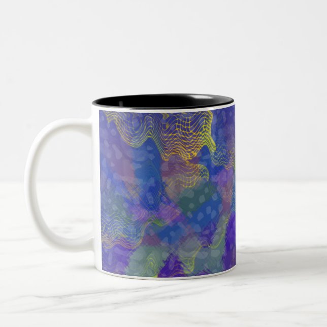 Caneca De Café Em Dois Tons Design de Gradiente Selvagem de abstrato (Esquerda)