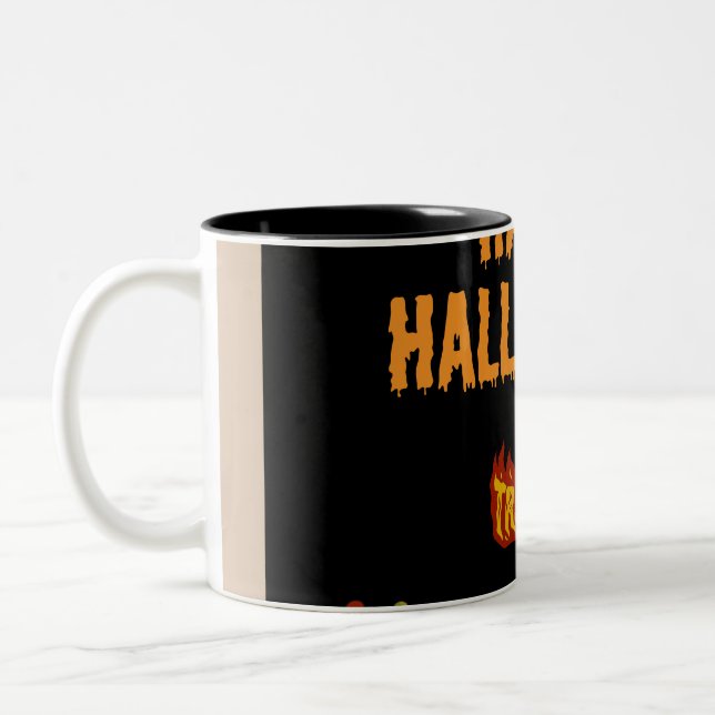 Caneca De Café Em Dois Tons Design de Halloween (Esquerda)