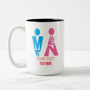 Caneca De Café Em Dois Tons Design de Ícone de Tipografia para Homens e Mulher