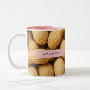 Caneca De Café Em Dois Tons Design de Lanche de Amendoim Rústico Personalizado