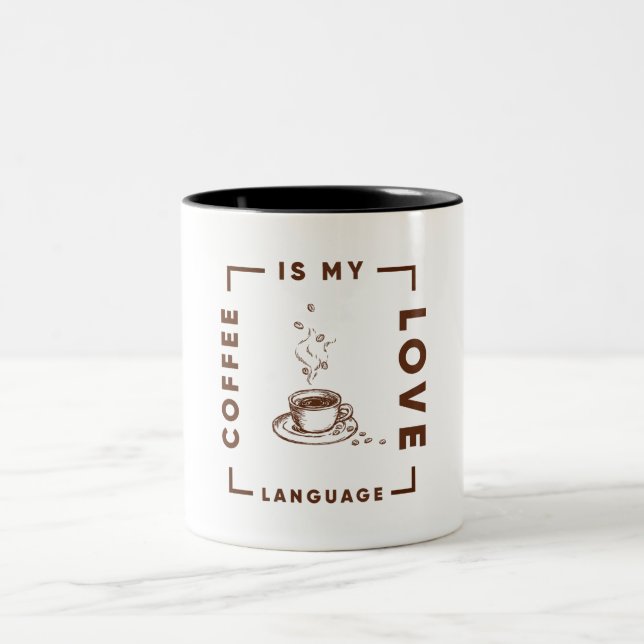 Caneca De Café Em Dois Tons Design de Mug para Amantes de Café 💘 (Centro)