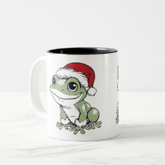 Caneca De Café Em Dois Tons Design de Natal de Bullfrod Festivo