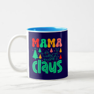 Caneca De Café Em Dois Tons Design de Natal de Mama Claus-60097