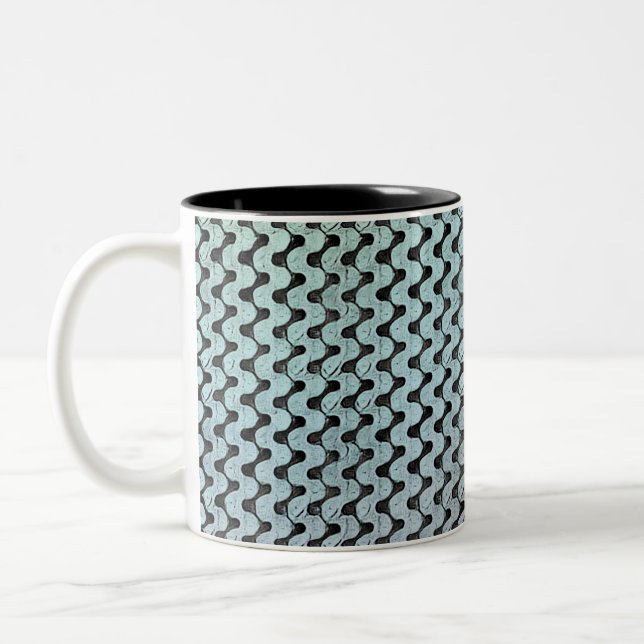 Caneca De Café Em Dois Tons Design de padrão digital abstrato moderno 1246 (Esquerda)