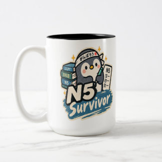 Caneca De Café Em Dois Tons Design de Pinguim Fofo Sobrevivente N5