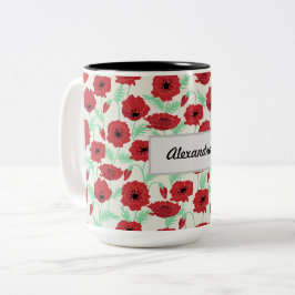 Caneca De Café Em Dois Tons Design de Poppy Personalizado