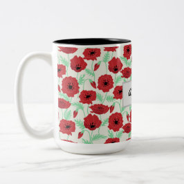 Caneca De Café Em Dois Tons Design de Poppy Personalizado