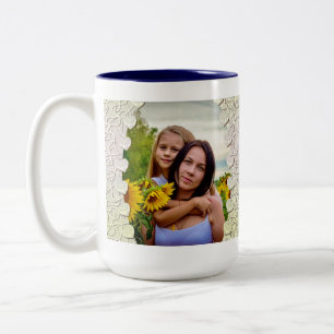 Caneca De Café Em Dois Tons Design de Quebra de Foto com Lâmina Personalizada