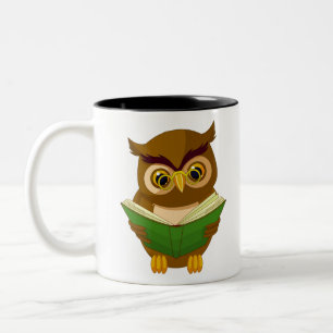 Caneca De Café Em Dois Tons Design de Tema de Professor Coruja