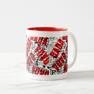 CANECA DE CAFÉ EM DOIS TONS DESIGN DE TEXTO AVANT GARDE 1922 DADA ART