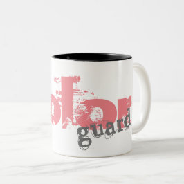 Caneca De Café Em Dois Tons Design de texto de Guarda a cores escuras