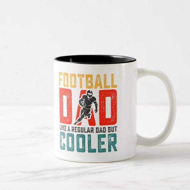 Caneca De Café Em Dois Tons Design de texto RetroPai de Futebol (Direita)