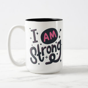 Caneca De Café Em Dois Tons Design de Tipografia Motivacional Forte