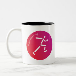 Caneca De Café Em Dois Tons Design de Trilha em Execução