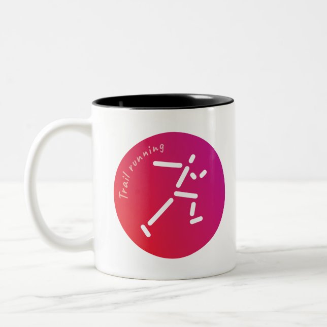 Caneca De Café Em Dois Tons Design de Trilha em Execução (Esquerda)