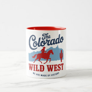 Caneca De Café Em Dois Tons Design do Colorado Wild West Cowboy Vintage